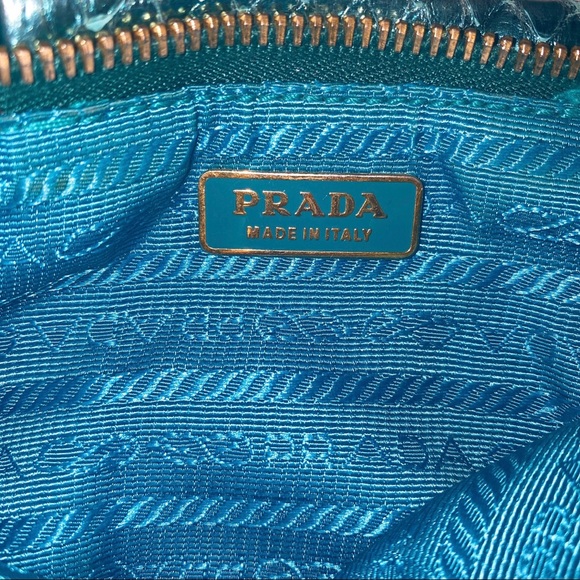 PRADA Blue Python Clutch Wristlet Bag - Picture 4 of 6